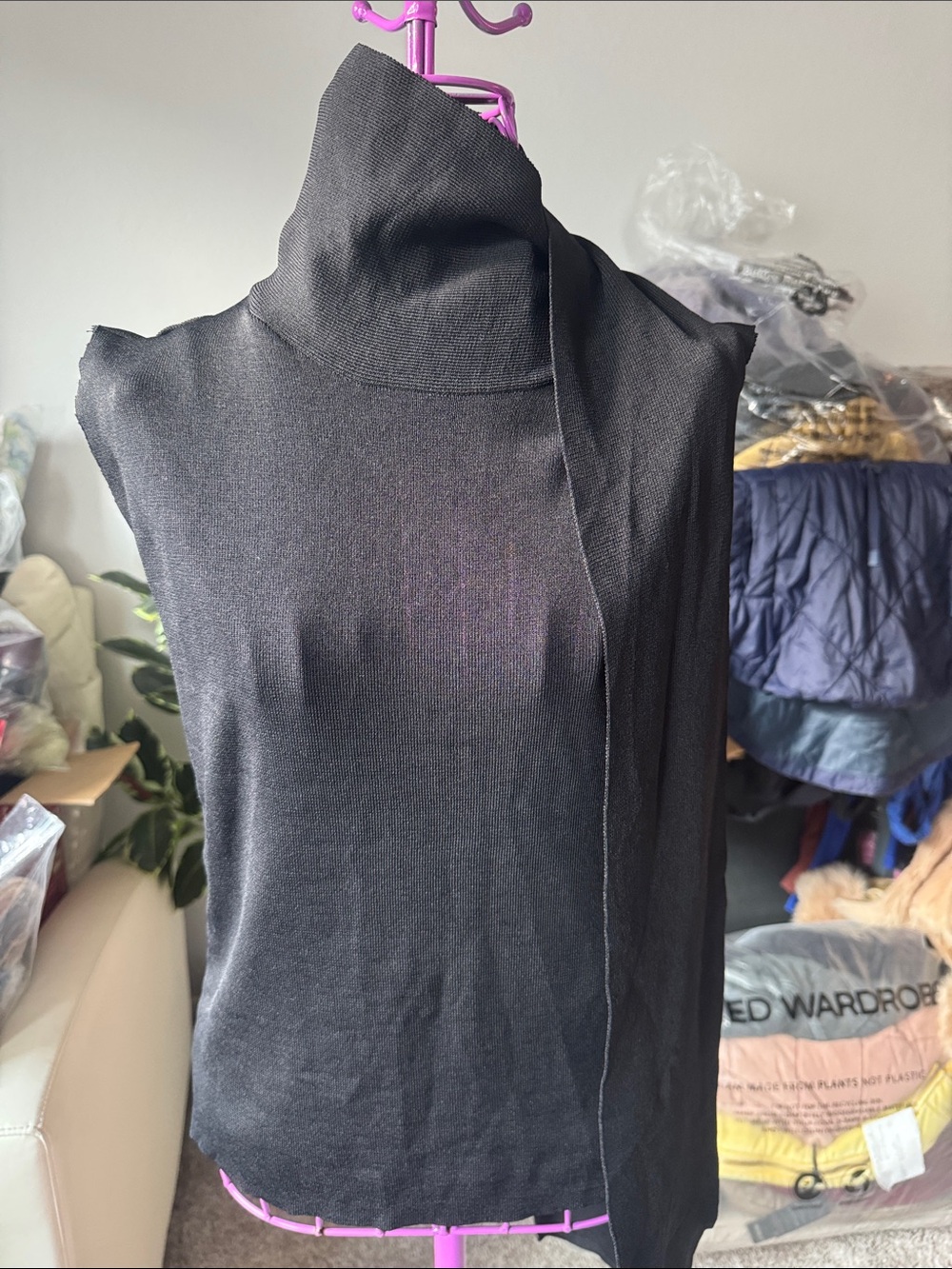 Shein Ontre Women's Black Turtleneck Sweater Vest - Sleek Layering Piece